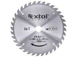 (obrázek pro) Kotouč pilový s SK plátky, 185x2,2x20mm, 36T, šířka SK plátků 3,2mm, EXTOL PREMIUM