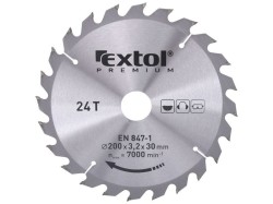 (obrázek pro) Kotouč pilový s SK plátky, 200x2,2x30mm, 24T, šířka SK plátků 3,2mm, EXTOL PREMIUM