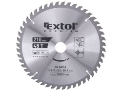 (obrázek pro) Kotouč pilový s SK plátky, 210x2,6x25,4mm, 48T, šířka SK plátků 3,2mm, EXTOL PREMIUM