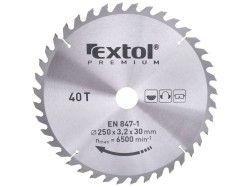 (obrázek pro) Kotouč pilový s SK plátky, 250x2,2x30mm, 40T, šířka SK plátků 3,2mm, EXTOL PREMIUM
