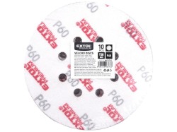 (obrázek pro) Papír brusný výsek, suchý zip, bal. 10ks, 150mm, P60, 8 otvorů v kružnici 65mm, EXTOL PREMIUM