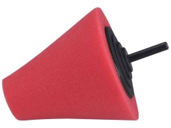 (obrázek pro) Kužel leštící pěnový, T10, červený, průměr 80 mm, stopka 6 mm EXTOL PREMIUM