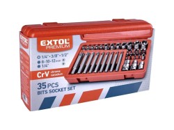 (obrázek pro) Hlavice a hroty Torx sada 35ks, 1/4″,3/8″, 1/2″ EXTOL PREMIUM