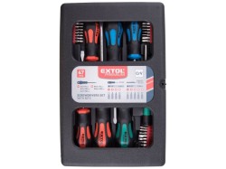 (obrázek pro) Šroubováky a hroty sada 47ks, 1/4″ hroty a 4mm mini hroty, CrV EXTOL PREMIUM