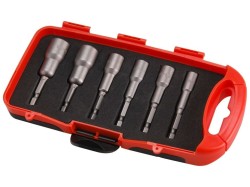 (obrázek pro) Klíče nástrčné do vrtačky, sada 6ks, 6-7-8-10-12-13mm, délka 65mm, uchycení do vrtačky nebo nástavce pomocí 1/4″ šes