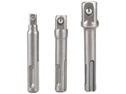 (obrázek pro) Adaptéry sada 3ks z SDS PLUS na čtyřhran, 1/4″-3/8″-1/2″, CrV EXTOL PREMIUM