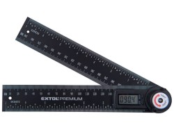 (obrázek pro) úhloměr digitální, 200mm, s pravítkem, nerez, EXTOL PREMIUM