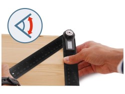 (obrázek pro) úhloměr digitální, 200mm, s pravítkem, nerez, EXTOL PREMIUM