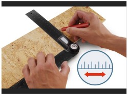 (obrázek pro) úhloměr digitální, 200mm, s pravítkem, nerez, EXTOL PREMIUM