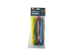 (obrázek pro) Pásky na vodiče, 2,5x100mm, 100ks, barevné, 4x25ks (žlutý, zelený, červený, modrý), NYLON, EXTOL PREMIUM