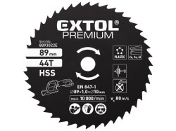 (obrázek pro) Kotouč pilový HSS ∅89x1x10mm, 44T EXTOL PREMIUM