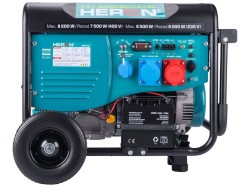 (obrázek pro) Elektrocentrála benzínová a plynová (LPG/NG), 17HP/8,2kW/10,2kVA (400V), 6,5kW (230V), elektrický start, dálkové ovládání, podvozek HERON