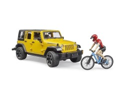 (obrázek pro) Jeep Wrangler Rubicon Unlimited s cyklistou a horským kolem BRUDER