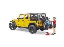 (obrázek pro) Jeep Wrangler Rubicon Unlimited s cyklistou a horským kolem BRUDER