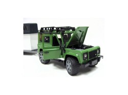 (obrázek pro) Land Rover Defender s přívěsem na koně + kůň 02592 BRUDER