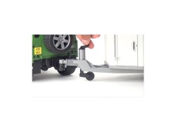 (obrázek pro) Land Rover Defender s přívěsem na koně + kůň 02592 BRUDER