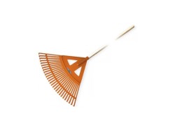 (obrázek pro) Plastové hrábě, 27 zubů s dřevěnou lakovanou násadou