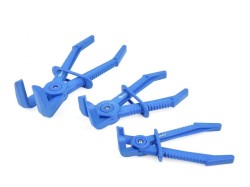 (obrázek pro) Škrtící kleště ohnuté, svorky 3ks na pružné hadičky GEKO