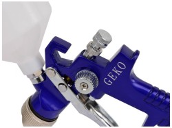 (obrázek pro) Stříkací pistole HVLP s manometrem, nádobkou 0,6l a tryskou 1,4mm GEKO