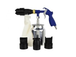 (obrázek pro) Pískovací pistole recirkulační 1l + trysky, abrazivní směs 1kg GEKO