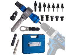 (obrázek pro) Nástavec nýtovací na vrtačku, sada pro matice M3-M12 a trhací nýty 2.4-6.4mm GEKO