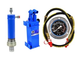 (obrázek pro) Hydraulické čerpadlo, válec, manometr, sada pro dílenský lis 20t GEKO