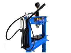 (obrázek pro) Hydraulický, pneumatický dílenský lis 20t s manometrem GEKO