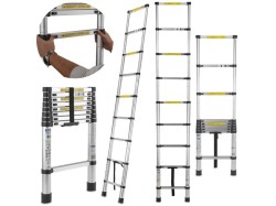 (obrázek pro) Teleskopický žebřík 2,6m, 150kg, hliníkový GEKO