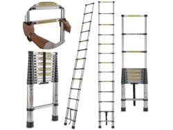 (obrázek pro) Teleskopický žebřík 3,8m, 150kg, hliníkový GEKO