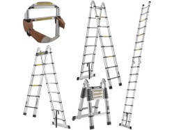 (obrázek pro) Multifunkční teleskopický žebřík 5m, 150kg, hliníkový GEKO