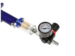 (obrázek pro) Stříkací pistole HVLP s manometrem, nádobkou 0,6l, tryskou 1,4mm a odlučovačem vody GEKO