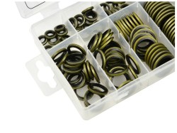 (obrázek pro) Sada 150 ks těsnících kroužků guma/ocel GEKO