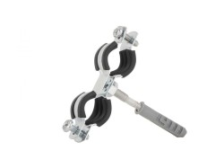(obrázek pro) Objímka na trubky, dvojitá, 1/2″ 20-25mm, s gumovou vložkou, dva šrouby GEKO