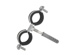 (obrázek pro) Objímka na trubky, dvojitá, 1″ 32-36mm, s gumovou vložkou, dva šrouby GEKO