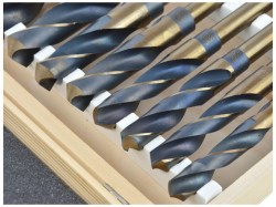 (obrázek pro) Sada 8ks HSS-Co vrtáků 14-25,5mm do oceli a dřeva GEKO