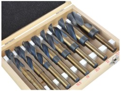 (obrázek pro) Sada 8ks HSS-Co vrtáků 14-25,5mm do oceli a dřeva GEKO