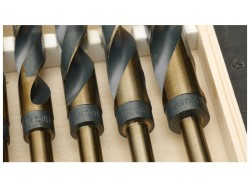 (obrázek pro) Sada 8ks HSS-Co vrtáků 14-25,5mm do oceli a dřeva GEKO