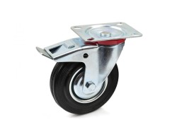 (obrázek pro) Náhradní otočné kolečko gumové s brzdou 200mm GEKO