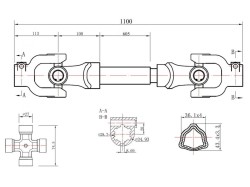 (obrázek pro) Kloubová hřídel 110cm, T-profil GEKO