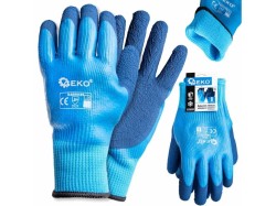 (obrázek pro) Voděodolné, zateplené pracovní rukavice, jersey - latex, velikost 8 - GEKO