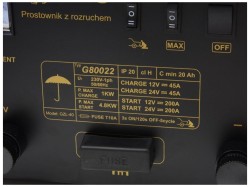 (obrázek pro) Nabíječka autobaterií 400Ah, 12/24V, 45A GEKO, FUNKCE START, s dálkovým ovládačem