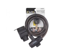 (obrázek pro) Zámek na jízdní kolo, lanový, 12x1200mm, zamykání na klíč KELTIN