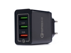 (obrázek pro) Síťová nabíječka QUICK CHARGE 3.0, 3xUSB KRAFT&DELE