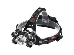 (obrázek pro) Čelovka (nabíjecí) 5xLED 1xT6 zoom + 4xQ5 KRAFT&DELE
