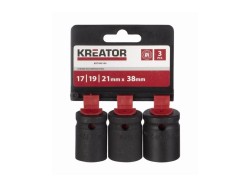 (obrázek pro) KRT095100 3ks nástrčných hlavic 17-19-21mm 1/2″ KREATOR