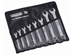 (obrázek pro) KRT500011 - Sada klíčů očko/otevřený 8-19mm 8ks v kapse KREATOR