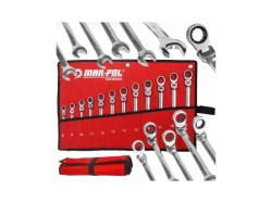 (obrázek pro) Klíče očkoploché ráčnové s kloubem 12 ks 8-19mm MAR-POL