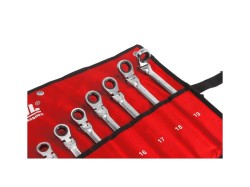 (obrázek pro) Klíče očkoploché ráčnové s kloubem 12 ks 8-19mm MAR-POL