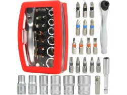 (obrázek pro) Sada bitů, nástrčných hlavic, s ráčnou 24ks MAR-POL