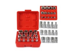 (obrázek pro) Hlavice nástrčné Torx E4 - E24, 1/2″, 3/8″, 1/4″, sada 14 ks MAR-POL